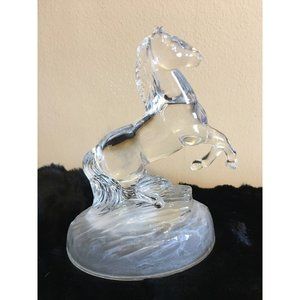 RCR Crystal Horse Animal Rearing Clear Crystal Glass Excellent Condition